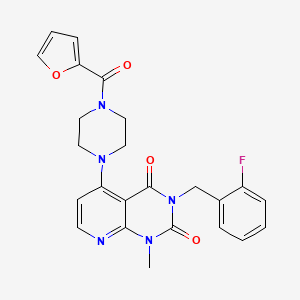 molecular formula C24H22FN5O4 B2584298 3-(2-fluorobenzyl)-5-(4-(furan-2-carbonyl)piperazin-1-yl)-1-methylpyrido[2,3-d]pyrimidine-2,4(1H,3H)-dione CAS No. 1021123-77-2