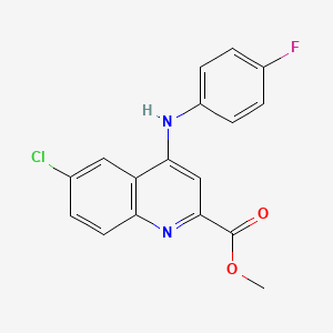 molecular formula C17H12ClFN2O2 B2584301 Methyl 6-chloro-4-[(4-fluorophenyl)amino]quinoline-2-carboxylate CAS No. 1207030-86-1