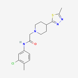 molecular formula C17H21ClN4OS B2584304 N-(3-氯-4-甲基苯基)-2-(4-(5-甲基-1,3,4-噻二唑-2-基)哌啶-1-基)乙酰胺 CAS No. 1323566-24-0