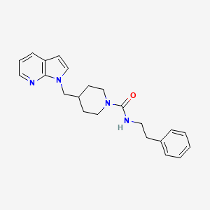 molecular formula C22H26N4O B2584305 4-((1H-吡咯并[2,3-b]吡啶-1-基)甲基)-N-苯乙基哌啶-1-甲酰胺 CAS No. 1421514-03-5