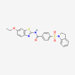 molecular formula C24H21N3O4S2 B2584308 N-(6-乙氧基苯并[d]噻唑-2-基)-4-(吲哚-1-基磺酰基)苯甲酰胺 CAS No. 361170-44-7