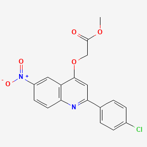molecular formula C18H13ClN2O5 B2584310 Methyl {[2-(4-chlorophenyl)-6-nitroquinolin-4-yl]oxy}acetate CAS No. 1031988-93-8