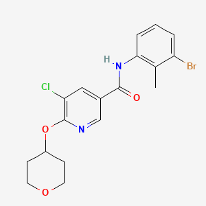 molecular formula C18H18BrClN2O3 B2584315 N-(3-bromo-2-methylphenyl)-5-chloro-6-((tetrahydro-2H-pyran-4-yl)oxy)nicotinamide CAS No. 1903624-65-6
