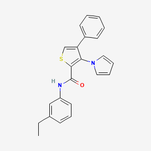 molecular formula C23H20N2OS B2584321 N-(3-ethylphenyl)-4-phenyl-3-(1H-pyrrol-1-yl)thiophene-2-carboxamide CAS No. 1357818-02-0