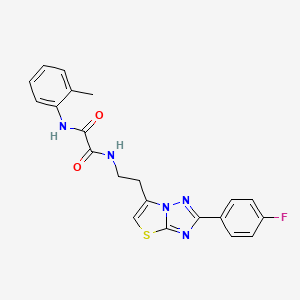 molecular formula C21H18FN5O2S B2584327 N1-(2-(2-(4-氟苯基)噻唑并[3,2-b][1,2,4]三唑-6-基)乙基)-N2-(邻甲苯基)草酰胺 CAS No. 894033-62-6