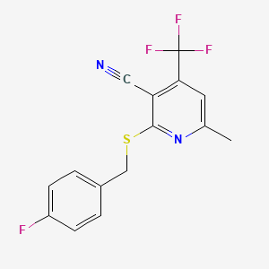 2-((4-Fluorobenzyl)thio)-6-methyl-4-(trifluoromethyl)nicotinonitrile