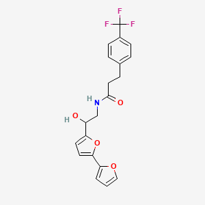 molecular formula C20H18F3NO4 B2584333 N-(2-{[2,2'-bifuran]-5-yl}-2-hydroxyethyl)-3-[4-(trifluoromethyl)phenyl]propanamide CAS No. 2319847-96-4
