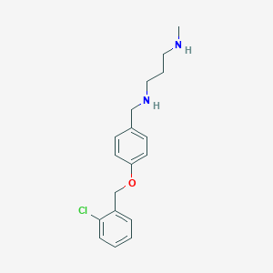 molecular formula C18H23ClN2O B258434 N-{4-[(2-chlorobenzyl)oxy]benzyl}-N-[3-(methylamino)propyl]amine 
