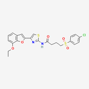 4-((4-chlorophenyl)sulfonyl)-N-(4-(7-ethoxybenzofuran-2-yl)thiazol-2-yl)butanamide