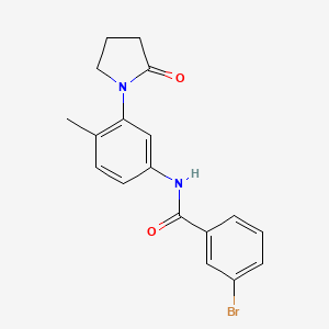 molecular formula C18H17BrN2O2 B2584349 3-溴-N-(4-甲基-3-(2-氧代吡咯烷-1-基)苯基)苯甲酰胺 CAS No. 941957-27-3
