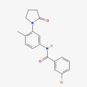 molecular formula C18H17BrN2O2 B2584349 3-bromo-N-[4-méthyl-3-(2-oxopyrrolidin-1-yl)phényl]benzamide CAS No. 941957-27-3