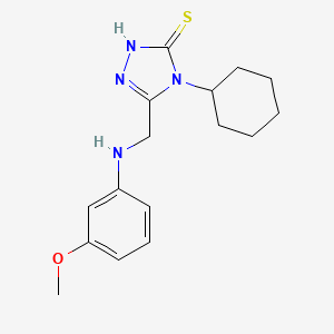 molecular formula C16H22N4OS B2584350 4-cyclohexyl-5-{[(3-methoxyphenyl)amino]methyl}-4H-1,2,4-triazole-3-thiol CAS No. 790681-68-4