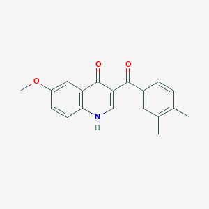 molecular formula C19H17NO3 B2584356 3-[(3,4-dimethylphenyl)carbonyl]-6-methoxyquinolin-4(1H)-one CAS No. 892290-55-0