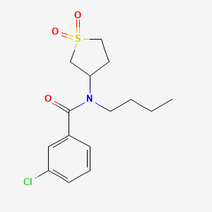 molecular formula C15H20ClNO3S B2584358 N-丁基-3-氯-N-(1,1-二氧化四氢噻吩-3-基)苯甲酰胺 CAS No. 898425-40-6