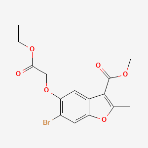 molecular formula C15H15BrO6 B2584361 Methyl 6-bromo-5-(2-ethoxy-2-oxoethoxy)-2-methyl-1-benzofuran-3-carboxylate CAS No. 315237-08-2