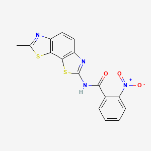 molecular formula C16H10N4O3S2 B2584362 N-(7-甲基-[1,3]噻唑并[4,5-g][1,3]苯并噻唑-2-基)-2-硝基苯甲酰胺 CAS No. 361158-83-0
