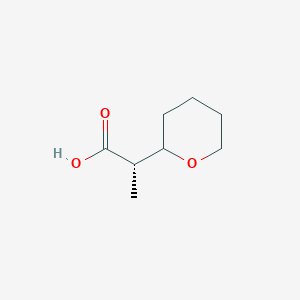 molecular formula C8H14O3 B2584363 (2S)-2-(Oxan-2-yl)propanoic acid CAS No. 2248219-66-9