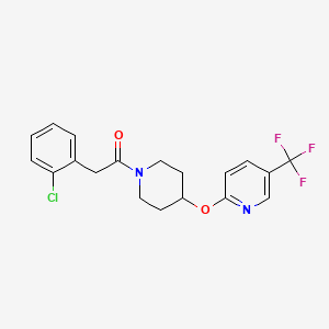 molecular formula C19H18ClF3N2O2 B2584365 2-(2-Chlorophenyl)-1-(4-((5-(trifluoromethyl)pyridin-2-yl)oxy)piperidin-1-yl)ethanone CAS No. 1421473-14-4