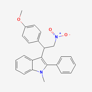molecular formula C24H22N2O3 B2584370 3-[1-(4-methoxyphenyl)-2-nitroethyl]-1-methyl-2-phenyl-1H-indole CAS No. 307543-37-9