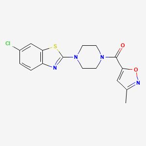 molecular formula C16H15ClN4O2S B2584372 (4-(6-氯苯并[d]噻唑-2-基)哌嗪-1-基)(3-甲基异恶唑-5-基)甲烷酮 CAS No. 946287-19-0