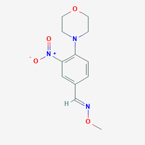 molecular formula C12H15N3O4 B2584380 4-morpholino-3-nitrobenzenecarbaldehyde O-methyloxime CAS No. 383147-11-3