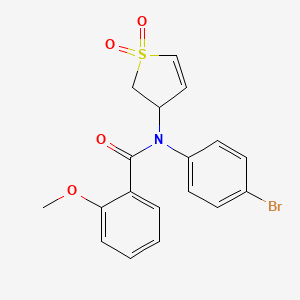 molecular formula C18H16BrNO4S B2584383 N-(4-溴苯基)-N-(1,1-二氧化-2,3-二氢噻吩-3-基)-2-甲氧基苯甲酰胺 CAS No. 852439-86-2