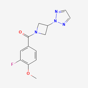 molecular formula C13H13FN4O2 B2584388 (3-(2H-1,2,3-triazol-2-yl)azetidin-1-yl)(3-fluoro-4-methoxyphenyl)methanone CAS No. 2194845-67-3
