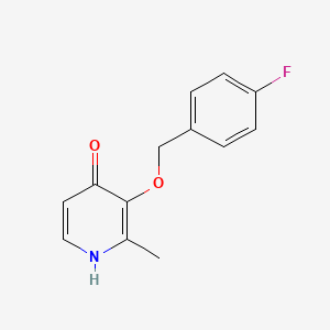 molecular formula C13H12FNO2 B2584389 3-[(4-Fluorobenzyl)oxy]-2-methyl-4(1H)-pyridinone CAS No. 338965-51-8