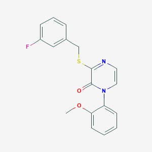 3-((3-fluorobenzyl)thio)-1-(2-methoxyphenyl)pyrazin-2(1H)-one