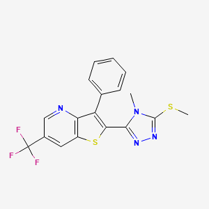 2-[4-methyl-5-(methylsulfanyl)-4H-1,2,4-triazol-3-yl]-3-phenyl-6-(trifluoromethyl)thieno[3,2-b]pyridine