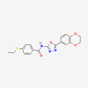 N-[5-(2,3-dihydro-1,4-benzodioxin-6-yl)-1,3,4-oxadiazol-2-yl]-4-ethylsulfanylbenzamide