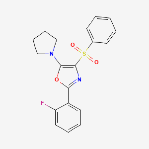 2-(2-Fluorophenyl)-4-(phenylsulfonyl)-5-(pyrrolidin-1-yl)oxazole