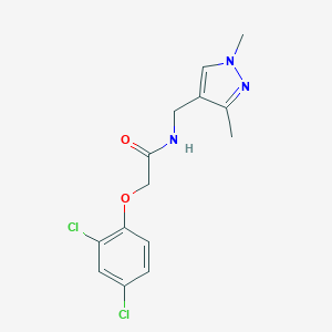 molecular formula C14H15Cl2N3O2 B258440 2-(2,4-dichlorophenoxy)-N-[(1,3-dimethyl-1H-pyrazol-4-yl)methyl]acetamide 