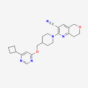 2-(4-(((6-cyclobutylpyrimidin-4-yl)oxy)methyl)piperidin-1-yl)-7,8-dihydro-5H-pyrano[4,3-b]pyridine-3-carbonitrile