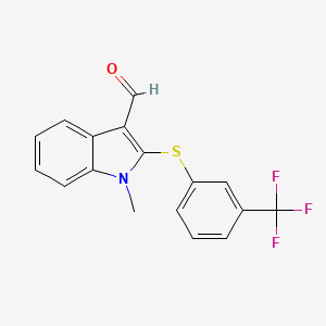 1-methyl-2-{[3-(trifluoromethyl)phenyl]sulfanyl}-1H-indole-3-carbaldehyde