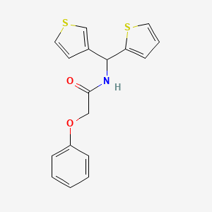 2-phenoxy-N-(thiophen-2-yl(thiophen-3-yl)methyl)acetamide