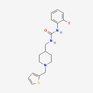 1-(2-Fluorophenyl)-3-((1-(thiophen-2-ylmethyl)piperidin-4-yl)methyl)urea