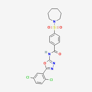 4-(azepan-1-ylsulfonyl)-N-(5-(2,5-dichlorophenyl)-1,3,4-oxadiazol-2-yl)benzamide