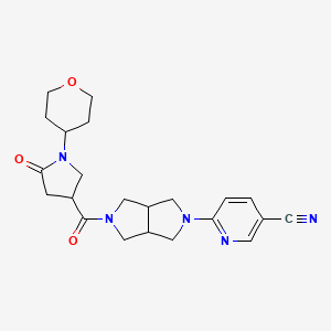 6-[5-[1-(Oxan-4-yl)-5-oxopyrrolidine-3-carbonyl]-1,3,3a,4,6,6a-hexahydropyrrolo[3,4-c]pyrrol-2-yl]pyridine-3-carbonitrile