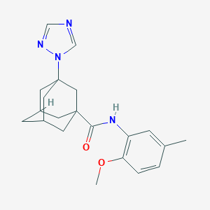 molecular formula C21H26N4O2 B258443 N-(2-methoxy-5-methylphenyl)-3-(1H-1,2,4-triazol-1-yl)-1-adamantanecarboxamide 