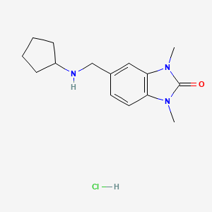 molecular formula C15H22ClN3O B2584431 5-[(Cyclopentylamino)methyl]-1,3-dimethyl-1,3-dihydro-2H-benzimidazol-2-one (HCl) CAS No. 1050208-47-3