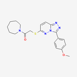 molecular formula C20H23N5O2S B2584437 1-(氮杂环戊-1-基)-2-((3-(4-甲氧基苯基)-[1,2,4]三唑并[4,3-b]哒嗪-6-基)硫代)乙酮 CAS No. 852376-16-0