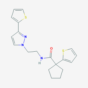 1-(thiophen-2-yl)-N-(2-(3-(thiophen-2-yl)-1H-pyrazol-1-yl)ethyl)cyclopentanecarboxamide
