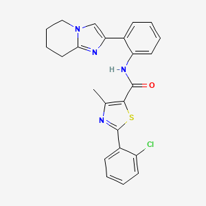 molecular formula C24H21ClN4OS B2584444 2-(2-chlorophenyl)-4-methyl-N-(2-(5,6,7,8-tetrahydroimidazo[1,2-a]pyridin-2-yl)phenyl)thiazole-5-carboxamide CAS No. 2034299-34-6