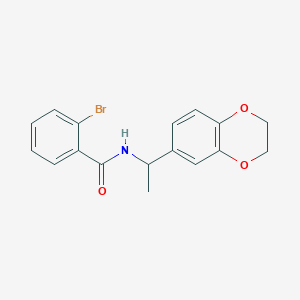 molecular formula C17H16BrNO3 B258445 2-bromo-N-[1-(2,3-dihydro-1,4-benzodioxin-6-yl)ethyl]benzamide 