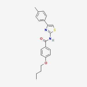 molecular formula C21H22N2O2S B2584462 4-丁氧基-N-[4-(4-甲基苯基)-1,3-噻唑-2-基]苯甲酰胺 CAS No. 313500-02-6