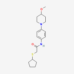 2-(cyclopentylthio)-N-(4-(4-methoxypiperidin-1-yl)phenyl)acetamide