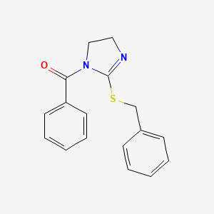 molecular formula C17H16N2OS B2584465 (2-苄基硫代-4,5-二氢咪唑-1-基)-苯甲苯酮 CAS No. 16302-91-3