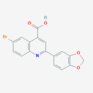 molecular formula C17H10BrNO4 B258447 2-(1,3-Benzodioxol-5-yl)-6-bromoquinoline-4-carboxylic acid 