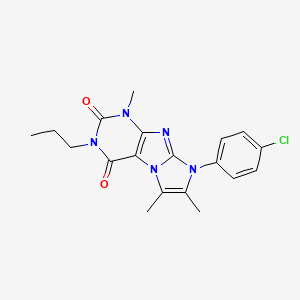 molecular formula C19H20ClN5O2 B2584472 6-(4-氯苯基)-4,7,8-三甲基-2-丙基嘌呤[7,8-a]咪唑-1,3-二酮 CAS No. 887459-13-4